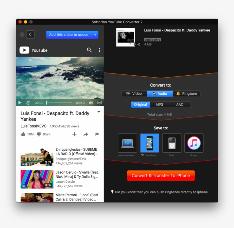 Softorino Youtube Converter 2, Rip Music From Youtube - Softorino, transparent png #2461788