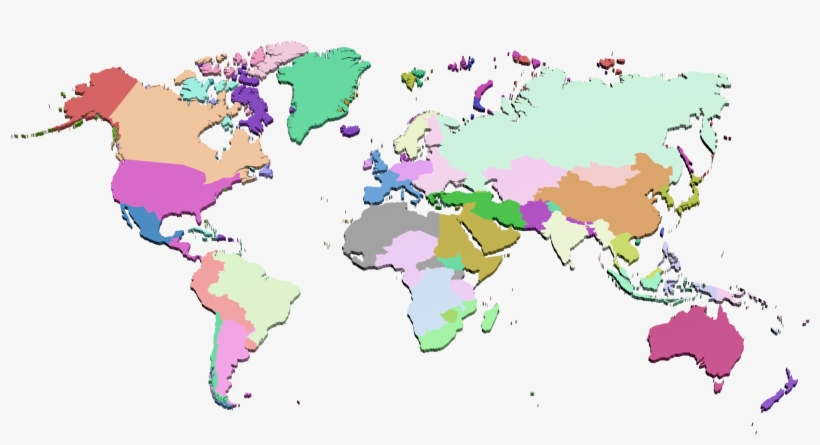Vector Royalty Free Library D Political Model For Infographic - World Map, transparent png #2462158