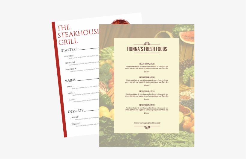 Menu Templates Ranging From Rustic Homestyle To Modern - Extensive Food Guide For Healthy Hair: Foods, Diet, transparent png #2463776