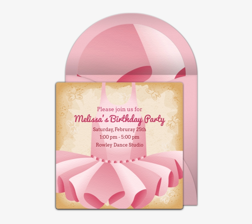 Ballet Tutu Online Invitation - Birthday Background, transparent png #2464352