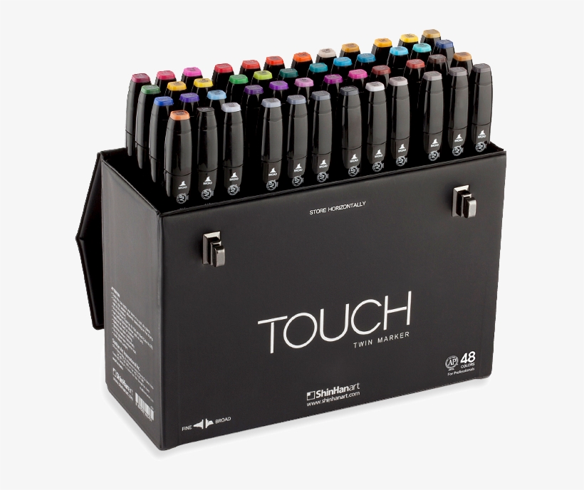 Shinhan Touch Twin Marker Sets Sm - Shinhan Touch Twin Art Markers Broad Chisel / Fine, transparent png #2464573