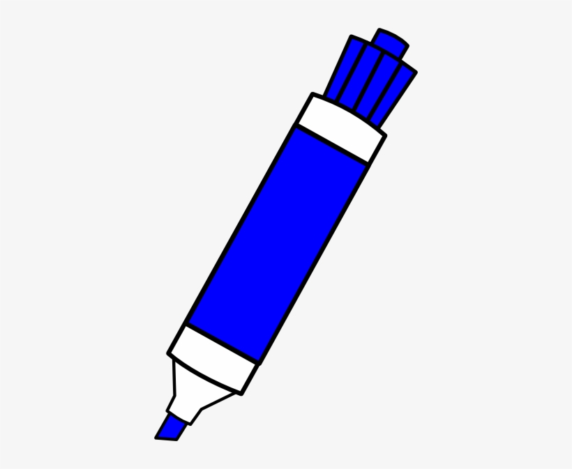 Blue Dry Erase Marker Clip Art At Clker - Dry Erase Marker Clipart, transparent png #2464575