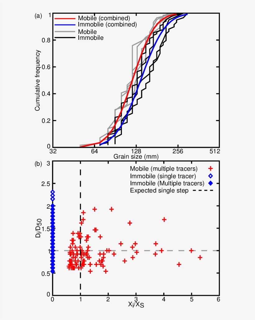 A) Cdfs For Tracer Grain Size (mm) For Single Floods - Diagram, transparent png #2465266