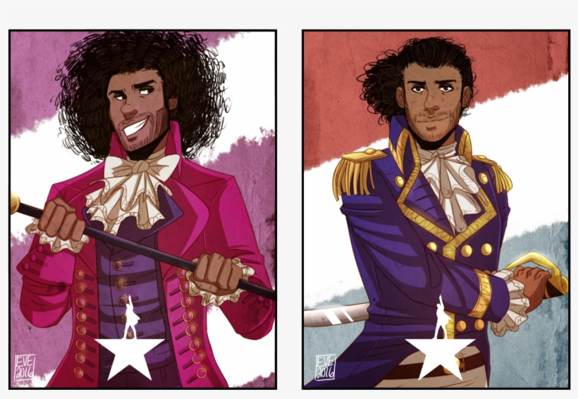 Ruby-nerdd - Tumblr - Com - Did These 2 Drawings Of - Hamilton Lafayette And Jefferson, transparent png #2470670