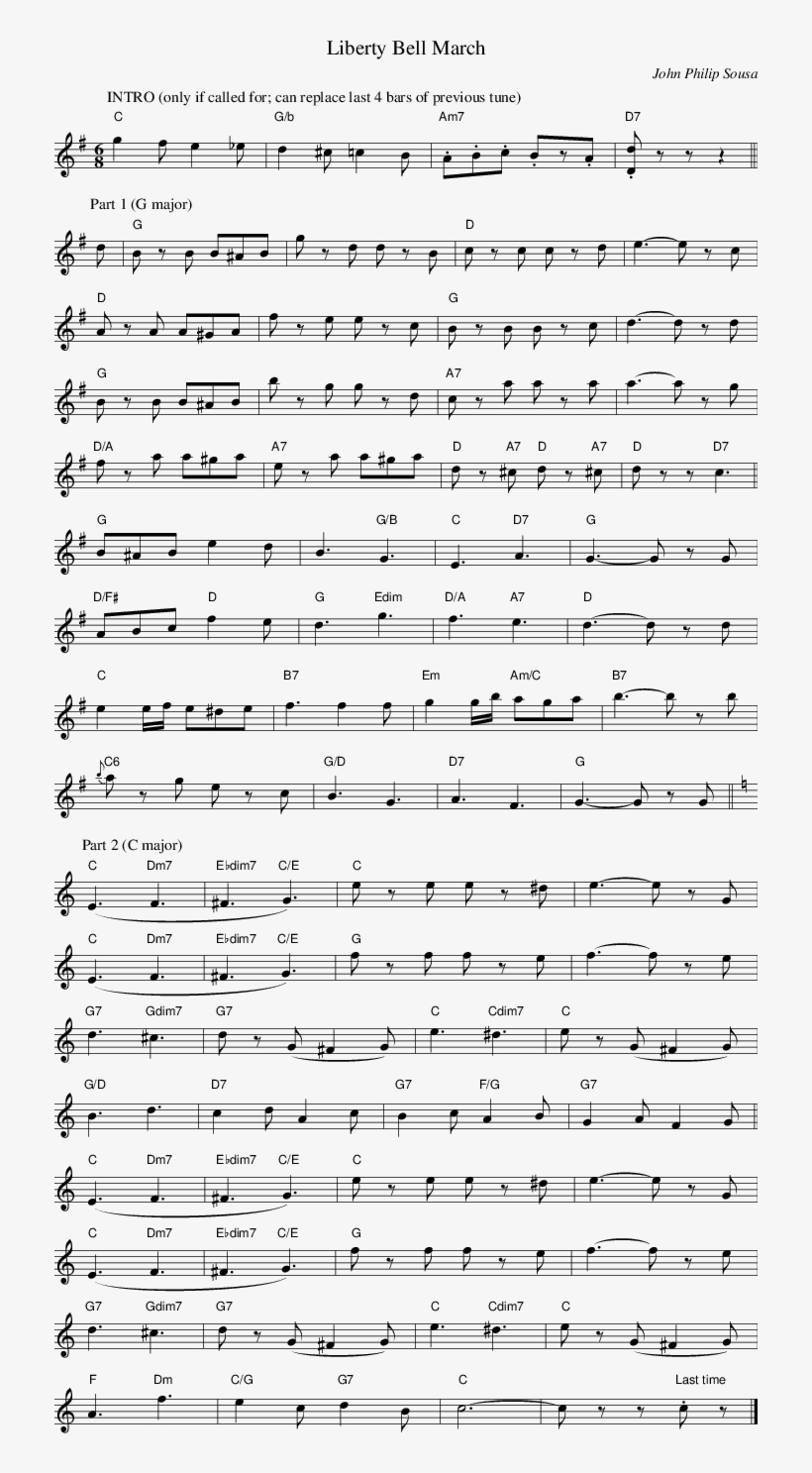 Listen To Liberty Bell March - Sheet Music, transparent png #2470862