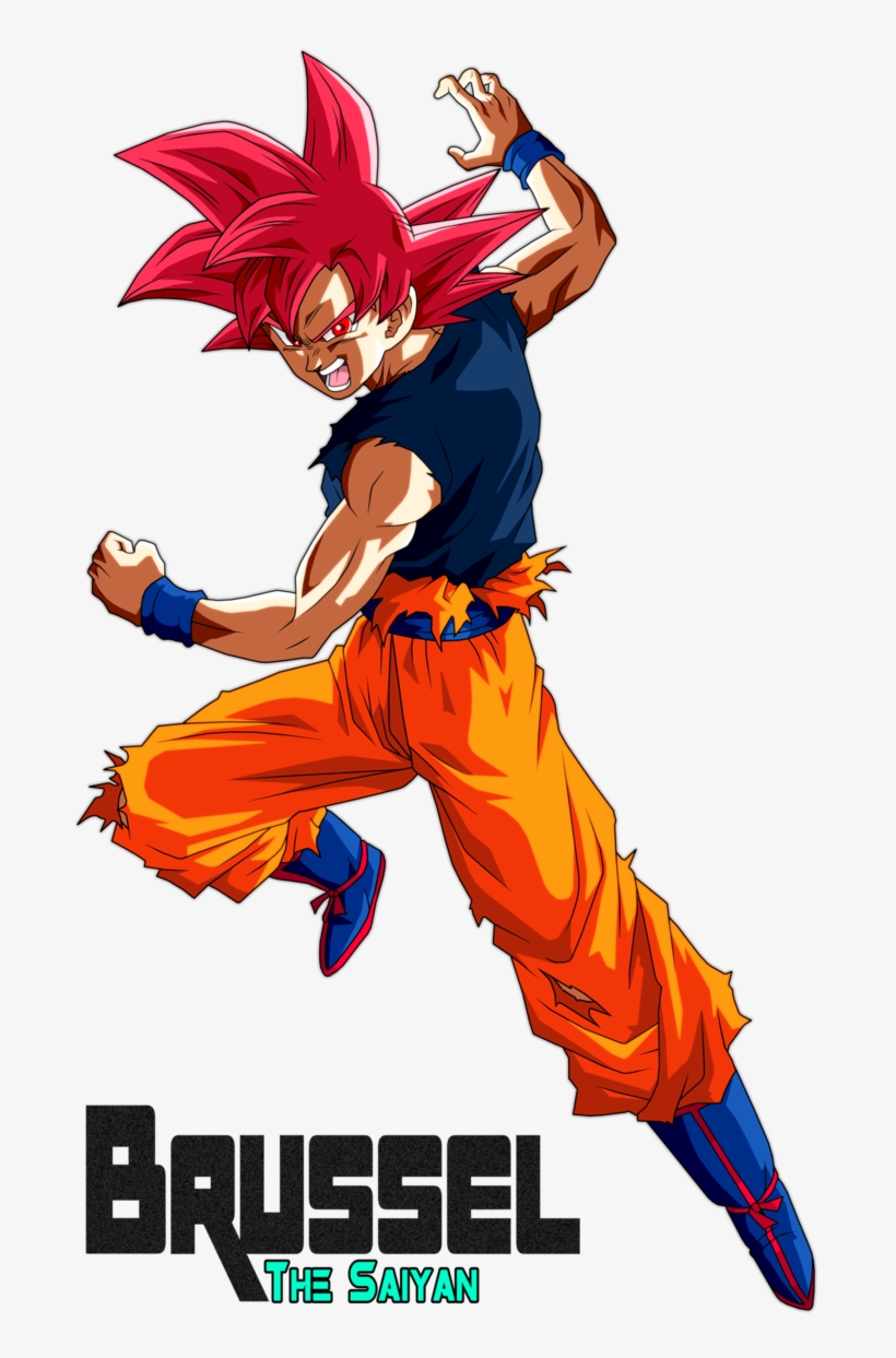 By Brusselthesaiyan Deviantart Com - Goku Ssj God Png, transparent png #2472729