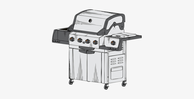 Barbecue Grill Propane Grilled Meal Cookin - Bbq Grill Clip Art, transparent png #2472783