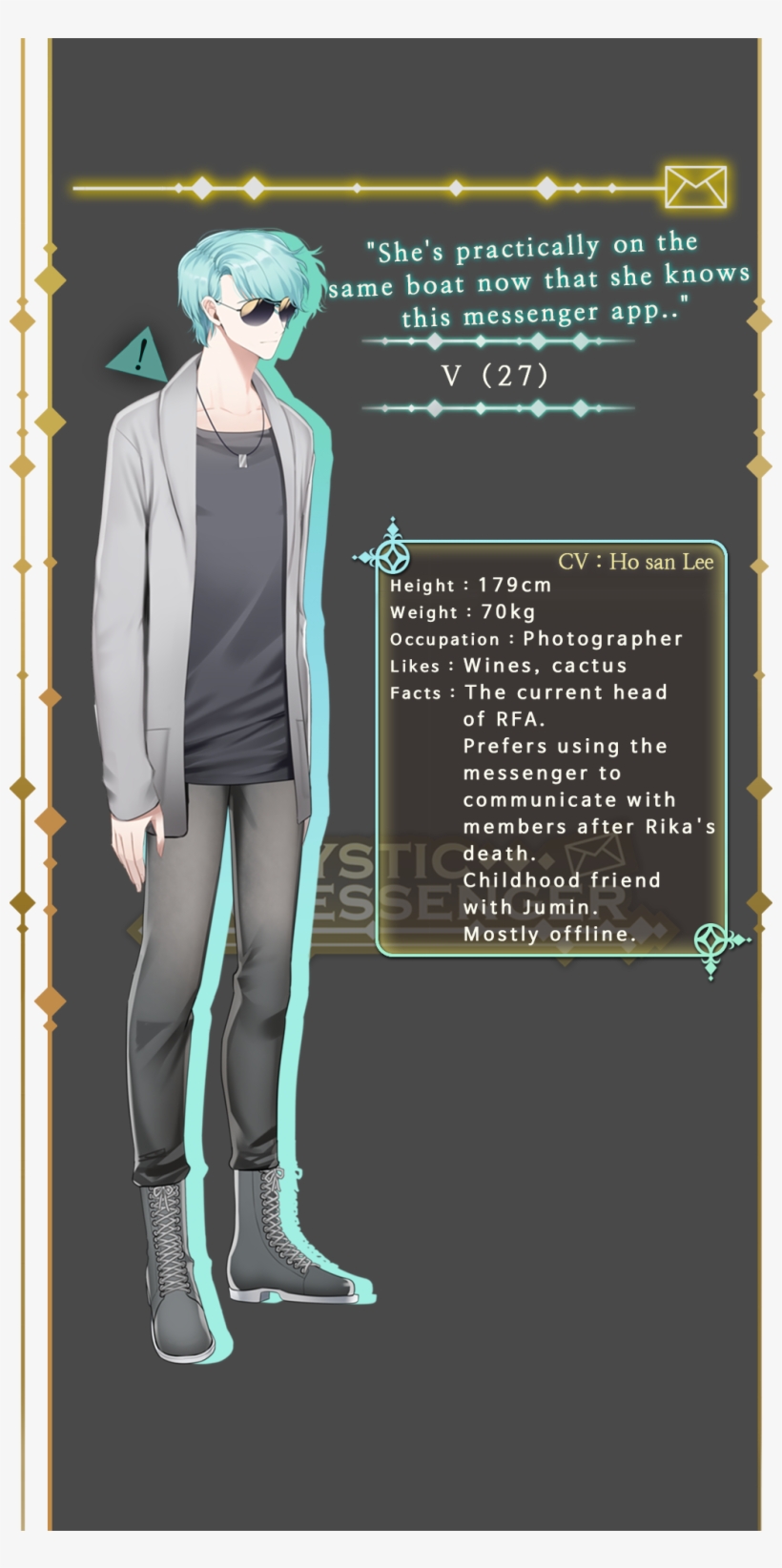 V Info - Mystic Messenger V Name, transparent png #2473093
