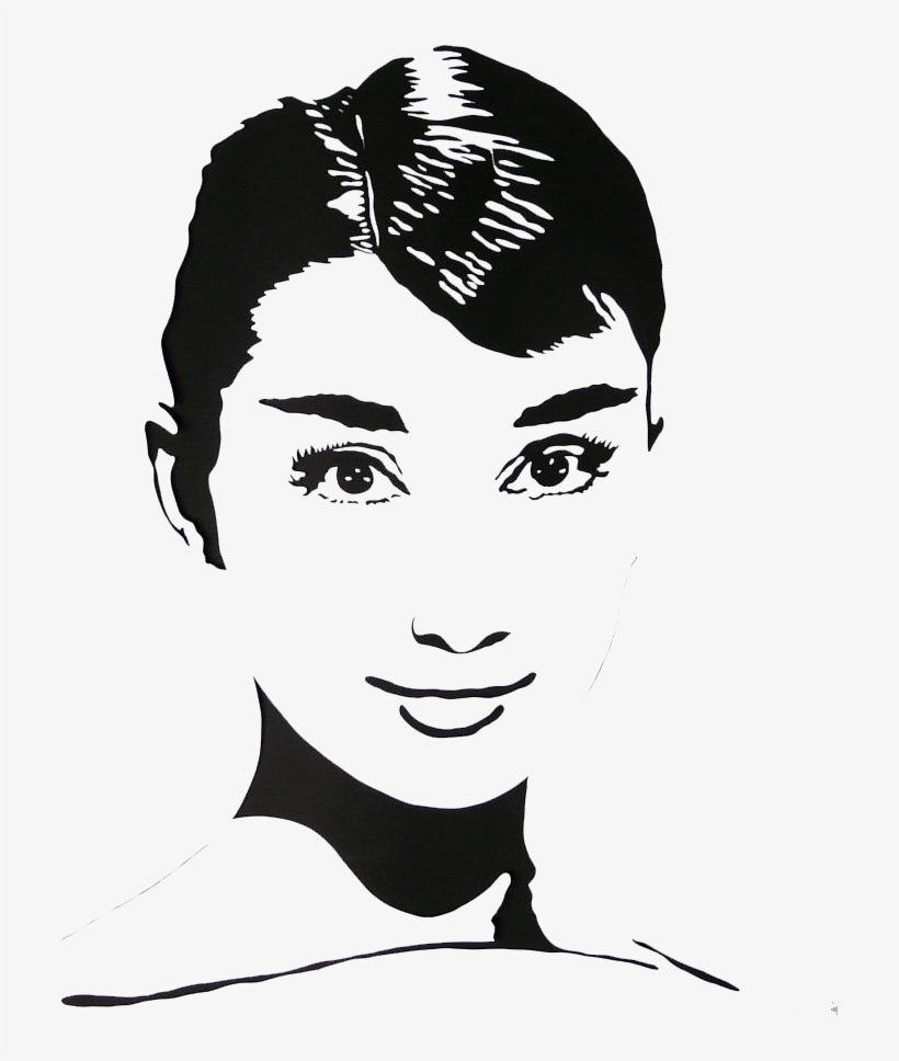 Upiększ Przestrzeń W Której Żyjesz - Audrey Hepburn Face Stencil, transparent png #2474913