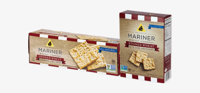 Original And Bite-sized - Mariner 12409 Stoned Wheat Bite Size Crackers Case, transparent png #2475146