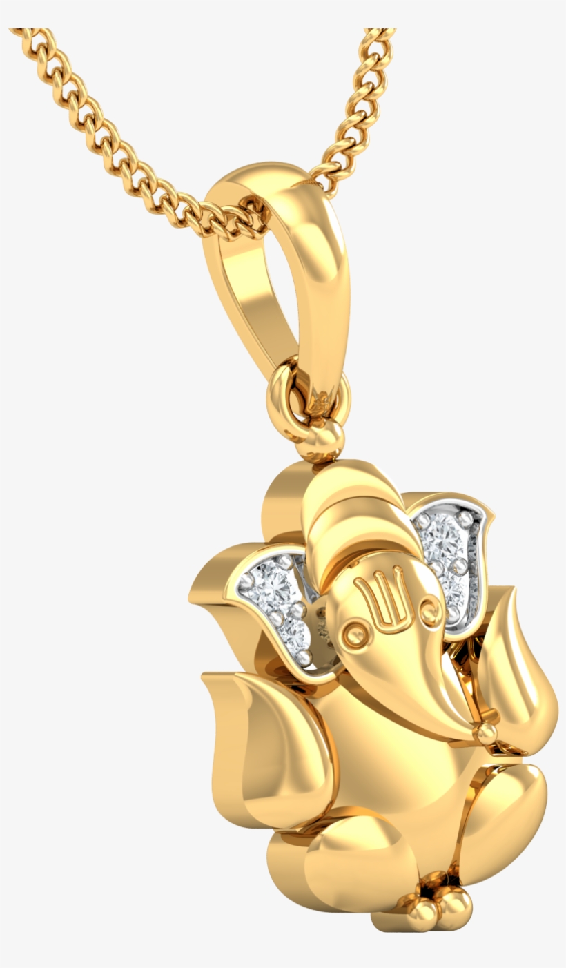 Ganesha Pendant - Gold, transparent png #2476054