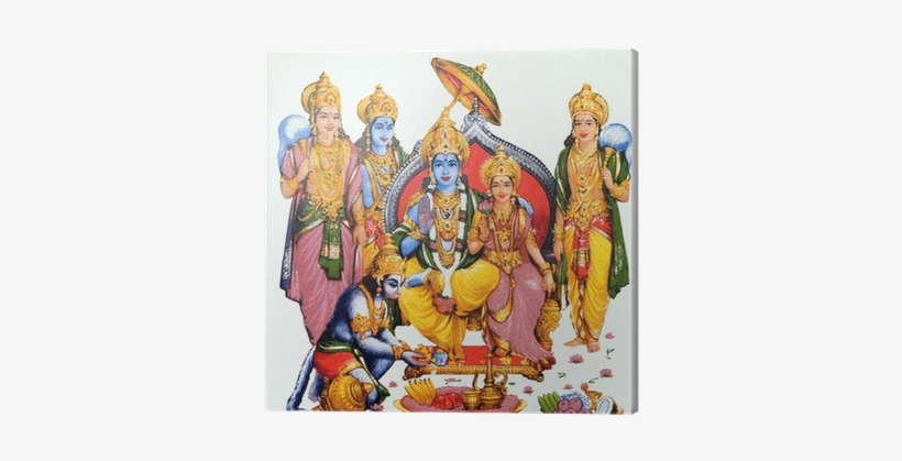 Hindu Deity Hanuman And Lord Rama Canvas Print • Pixers® - Lord Rama With His Brothers, transparent png #2478560