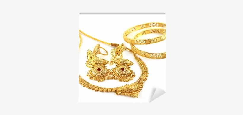 Wedding Gold Jewelry For Indian Bride Wall Mural • - Wedding, transparent png #2479206