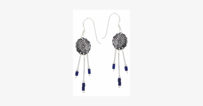 Earrings Pearl Lapis Blue Disc Bars Sterling Silver - Ohrhänger Perlen Lapis Blau Scheibe Stäbe Sterling, transparent png #2479453