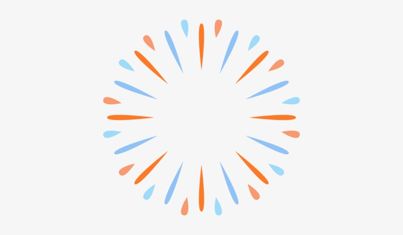 Clipart Fireworks Orange - Blue And Orange Cliparts Fireworks, transparent png #2480507