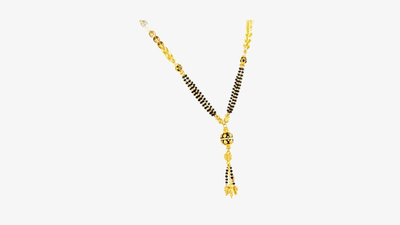 Trendy Mangalsutra With Black Beads In 22kt Yellow - Gold Modern Mangalsutra Designs With Price, transparent png #2481921