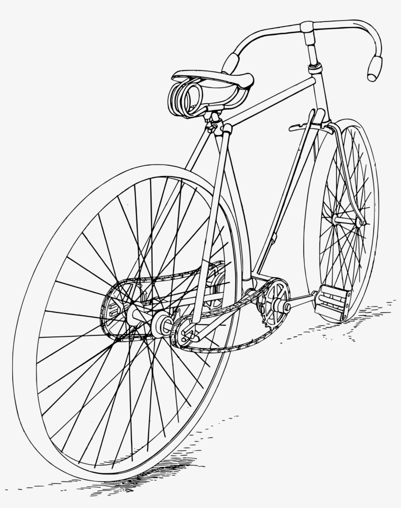 Drawing Bike Two Wheeler - Oliver Gal Artist Co. 'bicycle 1899' Framed Art Wall, transparent png #2482945