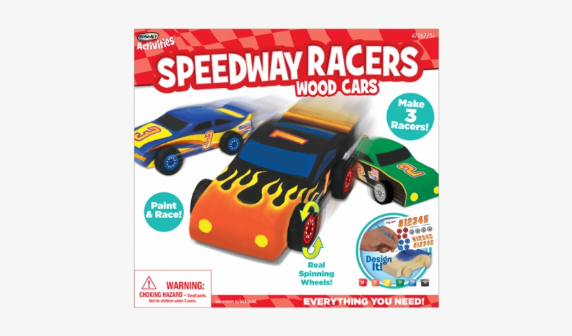 Speedway Racers - Roseart Roseart Wooden Speedway Racers Craft Kit Toy, transparent png #2482965