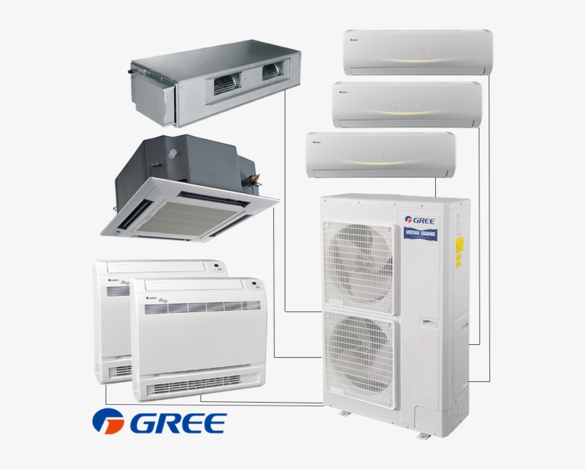 Multi-split System Gree Gwhd Nk3co - Gree - 18k Btu - Ceiling Cassette With Grille -, transparent png #2483059