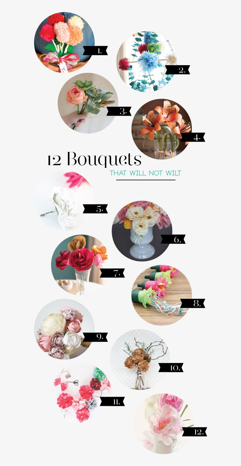 12 Bouquets That Will Not Wilt - Fazer Flores De Papel Crepom, transparent png #2484136