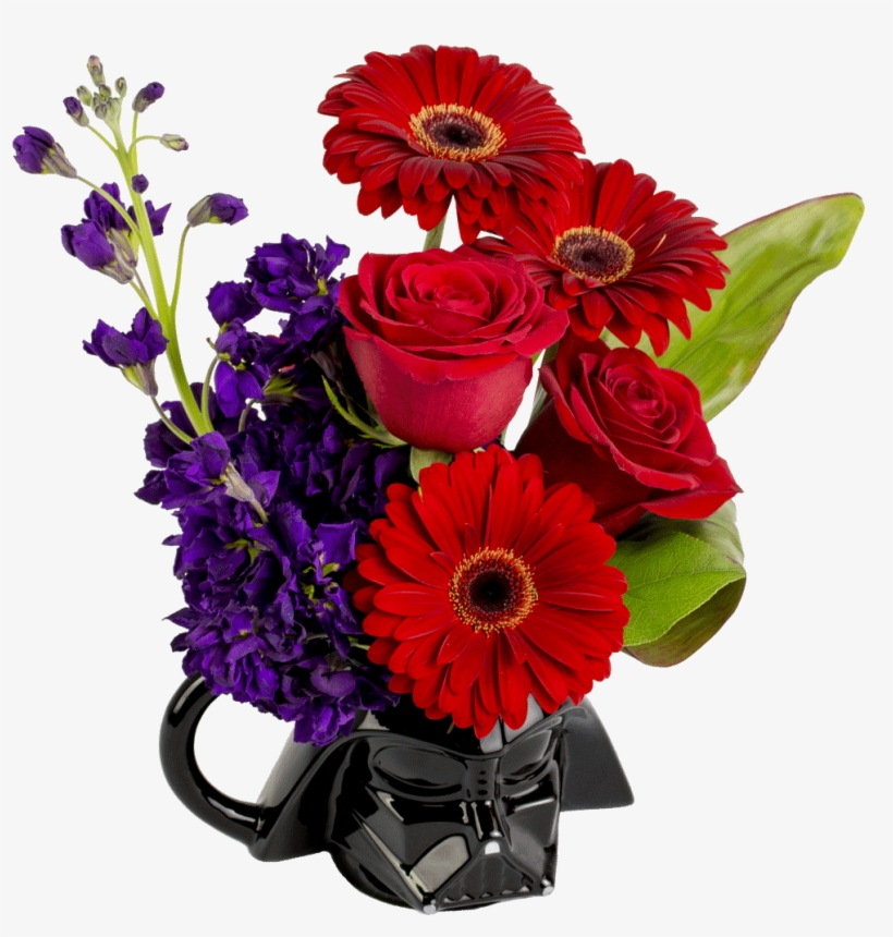Darth Vader Flower Mug - Transparent Flowers In Basket With Stuffed Animals, transparent png #2484184