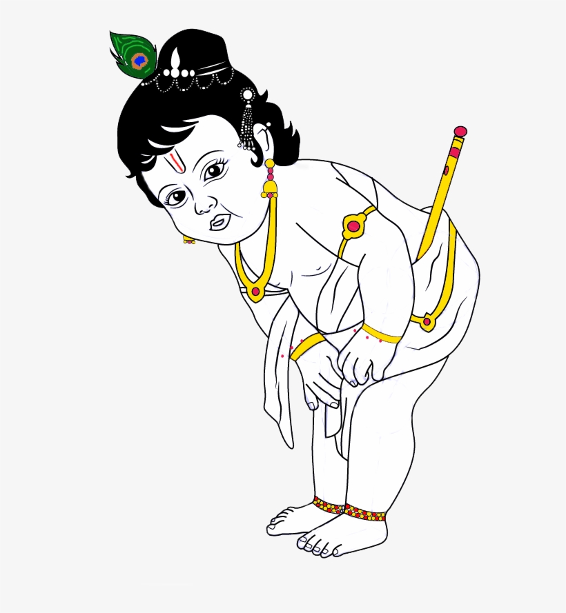 Four  God Krishna Line Art  Free Transparent PNG Download  PNGkey