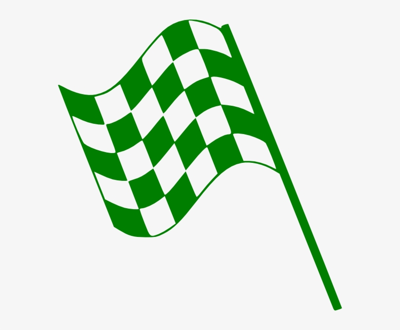 Green Flag Clip Art At Clker - Checkered Flag, transparent png #2484371