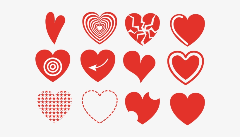 Red Heart Symbols Vector Files Png Graphic Cave - Sticker De Corazon, transparent png #2485069