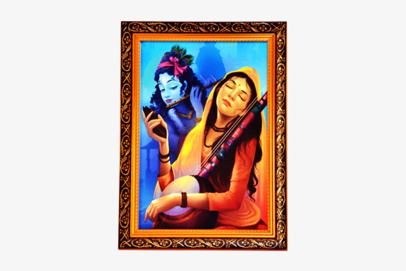 Krishna And Lovely Meerabai Digital Reprint Painting - He Krishna - Meera Bhajans, transparent png #2485685