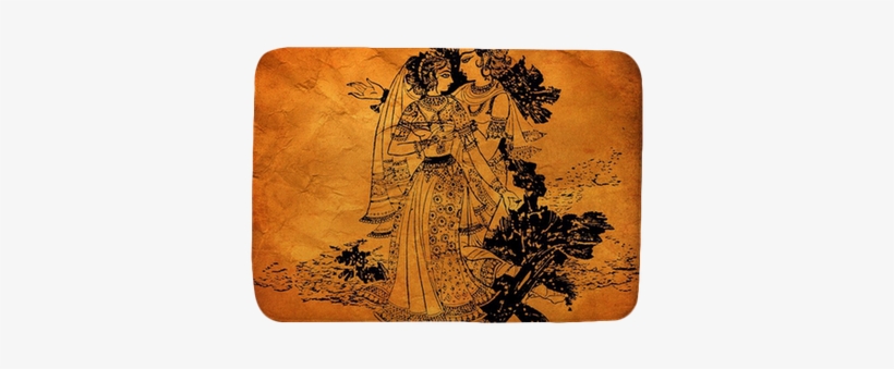 Radha Krishna Wall Design, transparent png #2485714