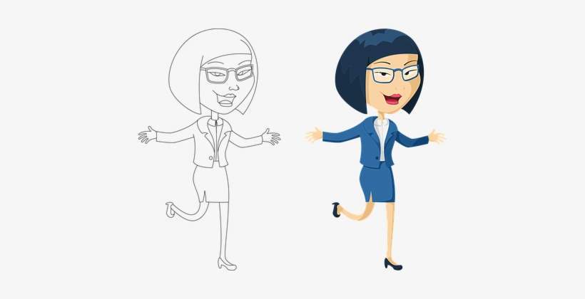Asian Woman Business Woman Female Happy Wo - Happy Woman Cartoon Png, transparent png #2485786