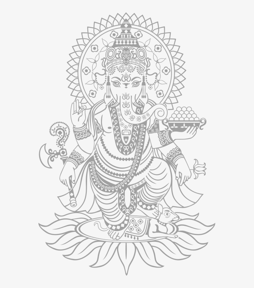 Drawing Buddha Ganesha Png Black And White Library - Ganesha Blanco Y Negro, transparent png #2485788