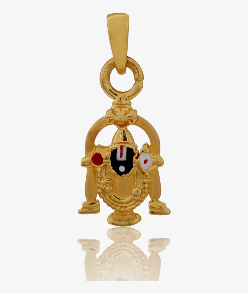 Divine Lord Balaji Enamel Gold Pendant - Gold, transparent png #2487165