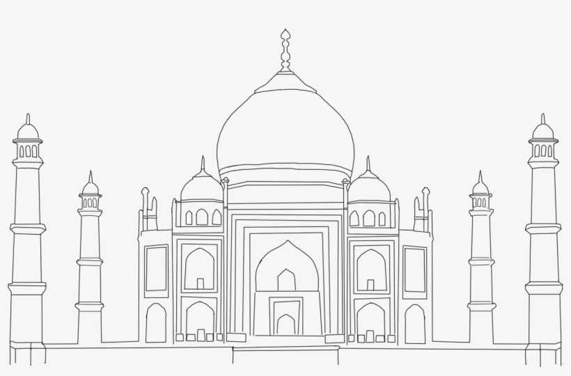 Free Download Illustrations On Behance Taj Mahal Line - Taj Mahal Outline, transparent png #2487307