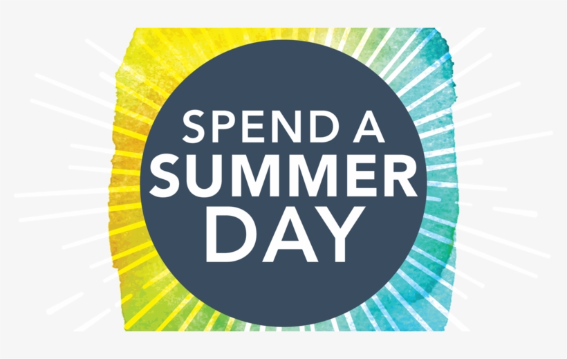 Spend A Summer Day Text Over Watercolor Background - Circle, transparent png #2487530