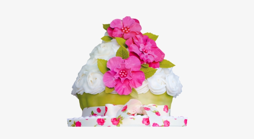 Happy Birthday Light Text, Cup Cake Birthday Flowers - Birthday Cakes And Flowers Png, transparent png #2488202