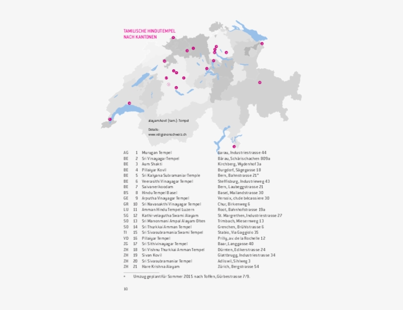 Standorte Der Hindutempel In Der Schweiz - Switzerland, transparent png #2488371