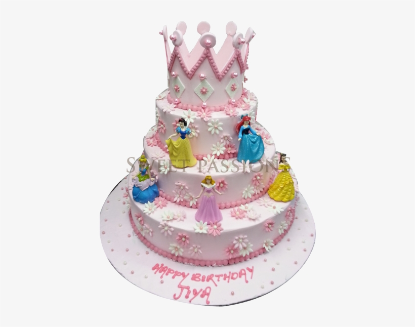 Disney Princess Cake With Crown Only 2 Layers Disney - 2 Layer Birthday Cake Princes, transparent png #2488372