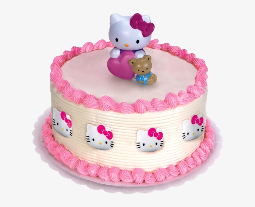 Birthday Cake For Girls - Hello Kitty Balloon And Cake, transparent png #2488644