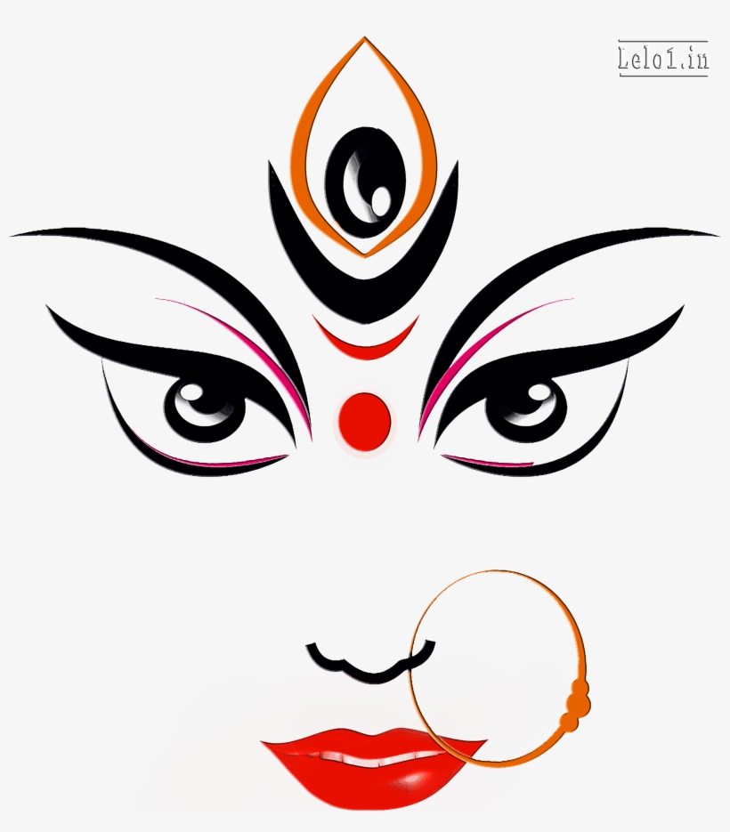 Happy Dussehra - Durga Maa Face Drawing, transparent png #2489042
