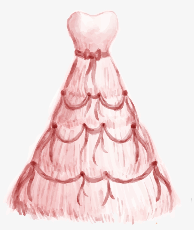 Wedding Watercolor Painting Suit Clothing - Dress Watercolor Icon Png, transparent png #2489183