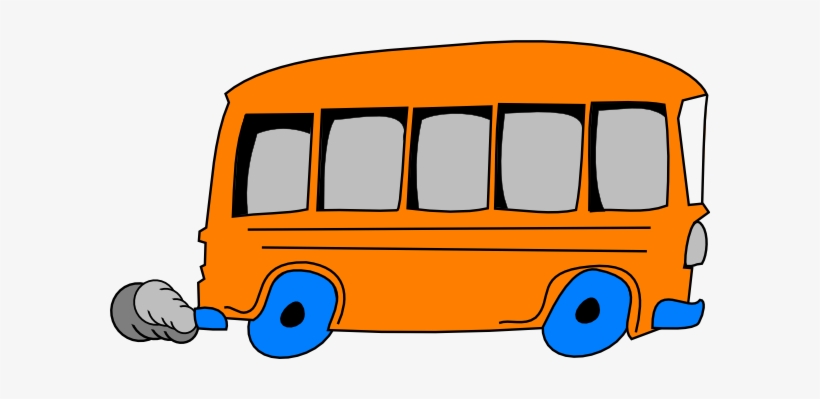 Orange School Bus Clip Art - Orange And Blue Bus, transparent png #2489500