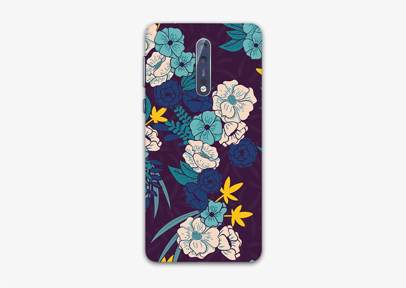 Floral Jungle Flower Pattern Nokia 8 Mobile Case - Floral Design, transparent png #2490855