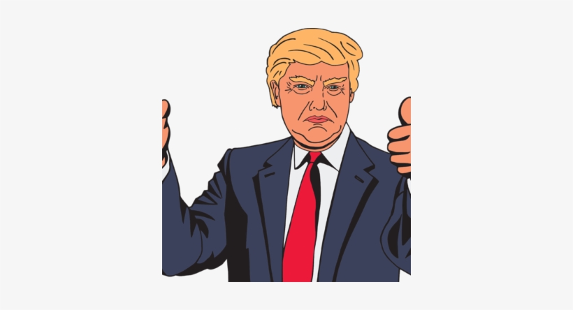 Tweet, Provoke, Repeat - Trump Thumbs Up Cartoon, transparent png #2491686