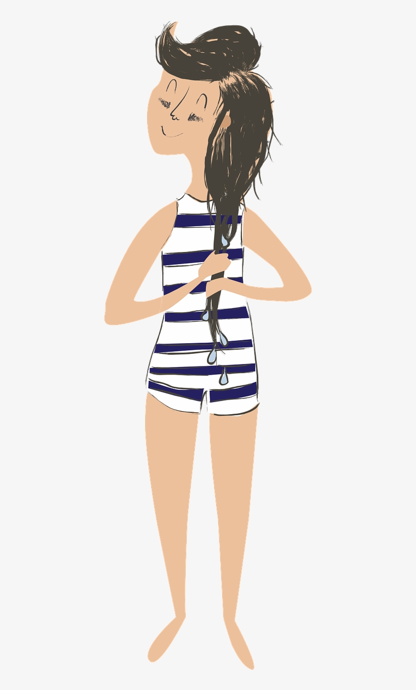 Bathing Suit Girl Swim - Woman With Bathing Suit Clipart, transparent png #2491811