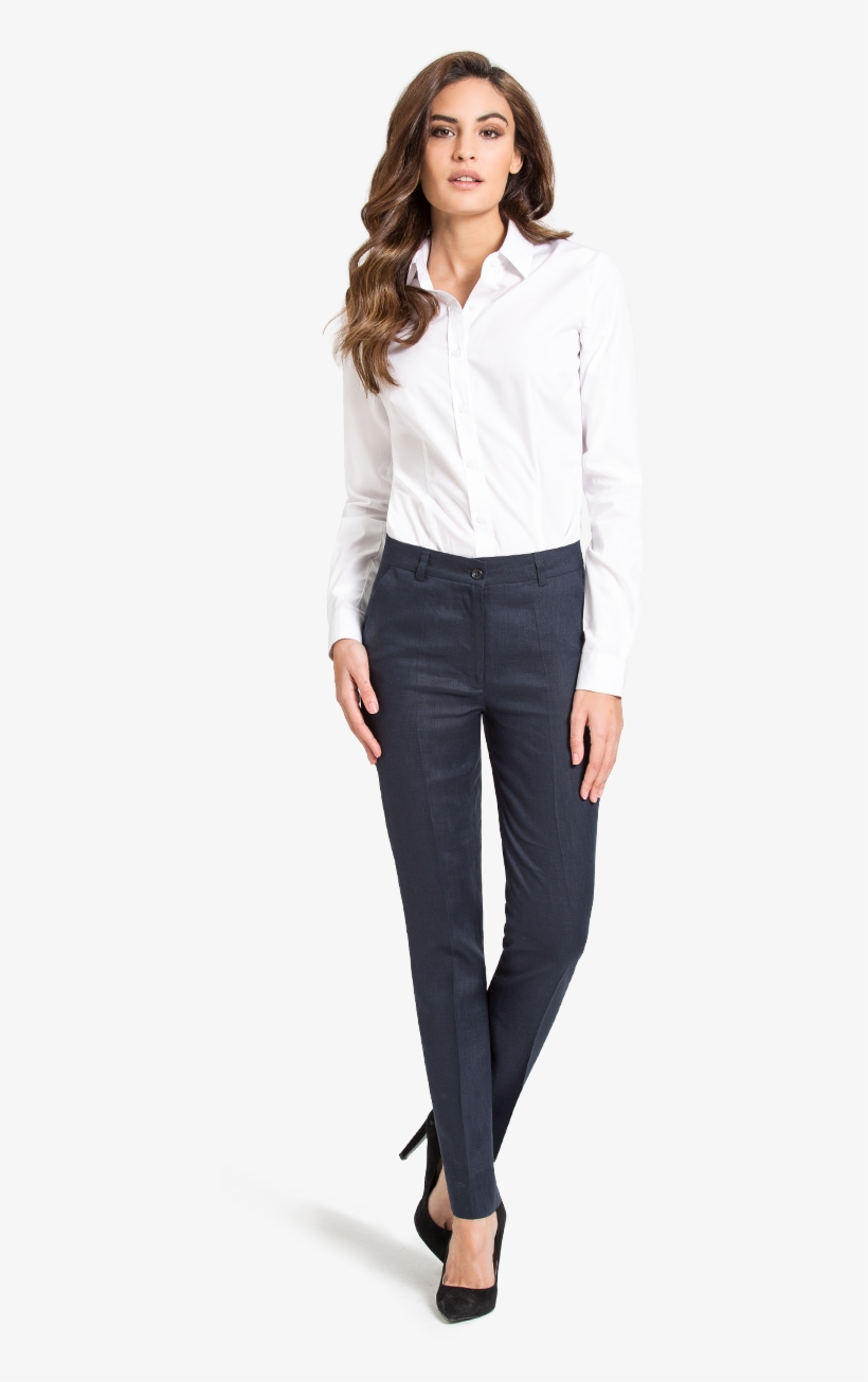 White Business Shirt - Formal Shirt And Trouser For Ladies, transparent png #2492623