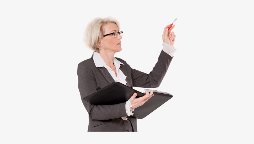 Woman Suit Pointing Right - Женщина В Костюме Пнг, transparent png #2492684