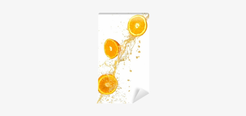 Fresh Oranges With Juice Splash, Isolated On White - Dekor Metro Pomarańcza 10 X 20 Cm Creative Ceramika, transparent png #2493485