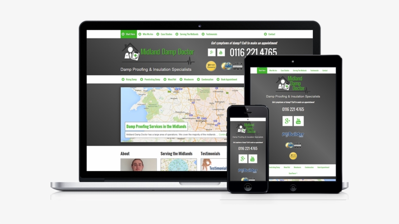 Midland Damp Doctor Mobile Website - Web Design, transparent png #2493600