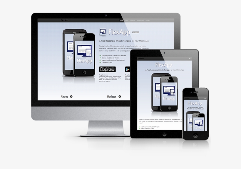 Flexapp Is A Fully Responsive Html/css Template Perfect - Responsive Web Psd, transparent png #2493602